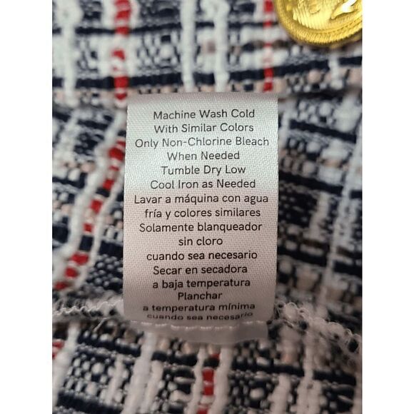 ⚓✨ Nautical Tweed Mini Skirt with Gold Anchor Buttons SIZE S - Picture 5 of 14